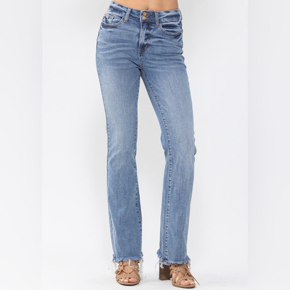 High Waist Double-Button Bootcut - Judy Blue